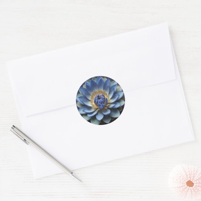 Adesivo Arte Espiritual Zen Azul Flor (Envelope)