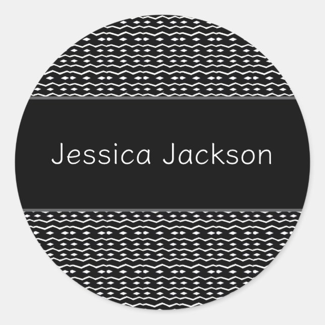 Adesivo Arte étnica africana, padrão preto e branco (Frente)