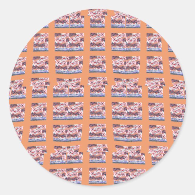 Adesivo Arte Exclusiva e Elegante com Padrão de Coração pa (Frente)