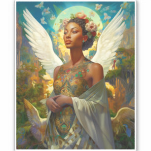 Adesivo Arte Fantástica de Anjo Afro-Americano