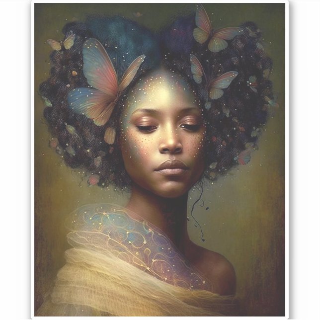 Adesivo Arte Fantástica de Deusa Negra (Frente)