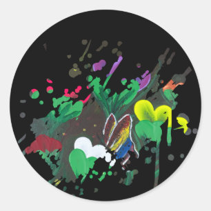 Adesivo Arte feita à mão - Borboleta em Flor