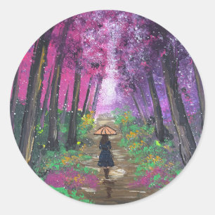Adesivo Arte feita à mão - Caminhando sozinho