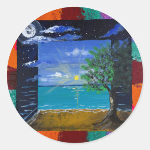Adesivo Arte feita à mão - Dia e Noite