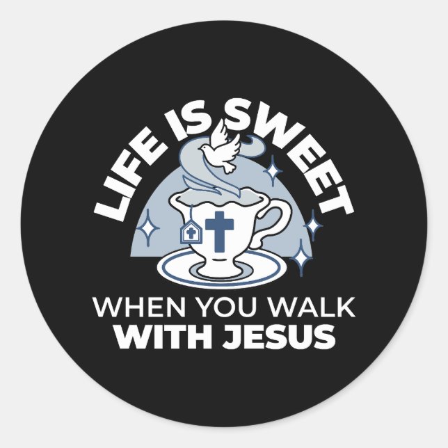 Adesivo Arte Fiável - Teacup com Cruz e Dove (Frente)