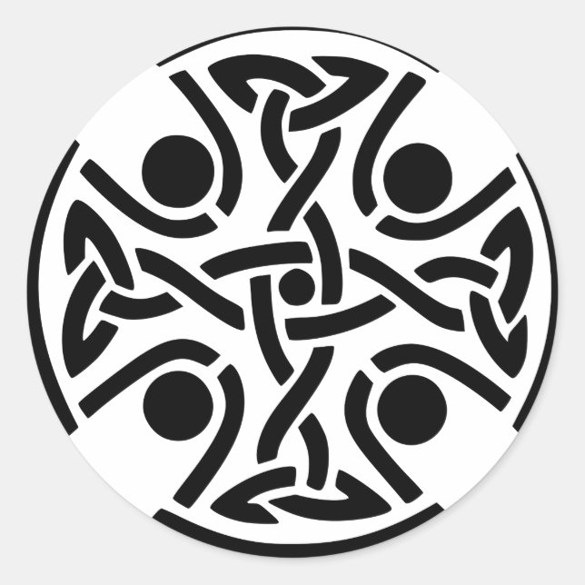 Adesivo Arte Fina da Antiga Cruz Celta com Entrelaçamento (Frente)