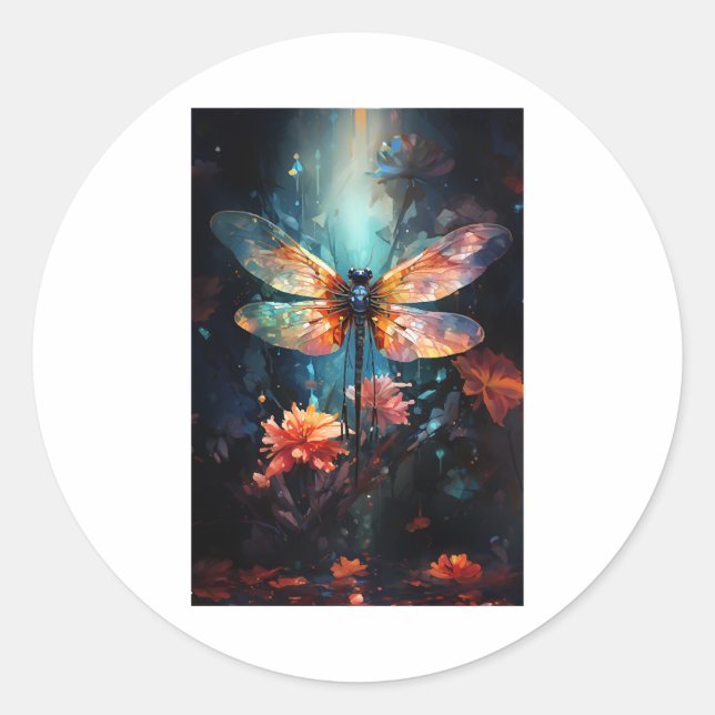 Adesivo Arte Flor Dragonfly - Vidro Estampado (Frente)