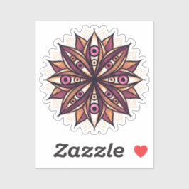 Adesivo Arte Flor Psicodélica com Olhos Crepáveis Trippy