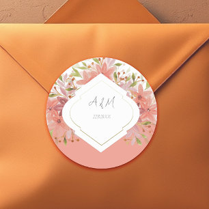 Adesivo Arte Floral Aquarela Terracota Orgânica Terrosa