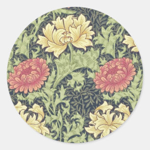 Adesivo Arte floral do vintage do crisântemo de William