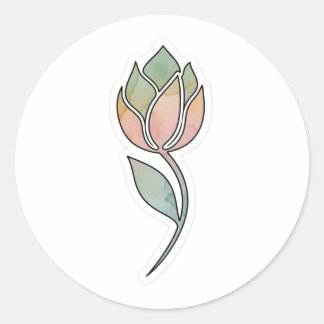 Adesivo Arte Floral Minimalista em Aquarela | Gentil Flore