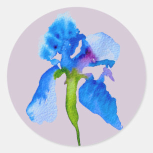 Adesivo Arte floral moderna do casamento da íris azul