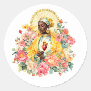 Adesivo Arte Floral Religiosa Nossa Senhora da Graça Virge