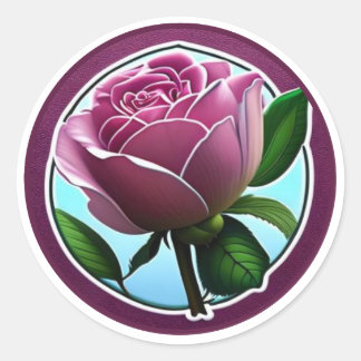 Adesivo Arte Floral Rosa Rosa Elegante