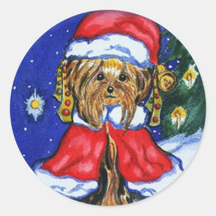 Adesivo Arte Folclórica de Yorkie