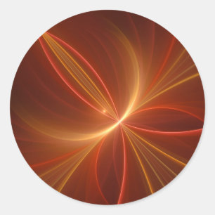 Adesivo Arte Fractal Abstrata Mística Cores Quentes Modern