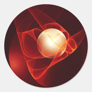 Adesivo Arte fractal de fantasia abstrata moderna vermelha