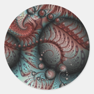 Adesivo Arte fractal de fantasia vívida abstrata marrom az