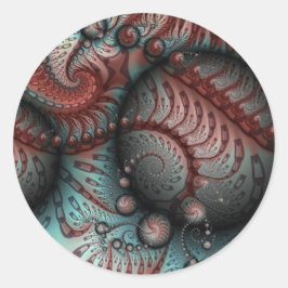 Adesivo Arte fractal fantasia vívida abstrata marrom azul