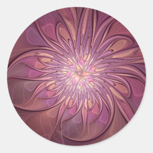 Adesivo Arte fractal floral moderna abstrata em cores de b