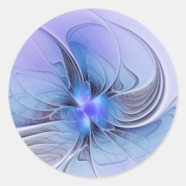 Adesivo Arte fractal moderna abstrata lavanda azul