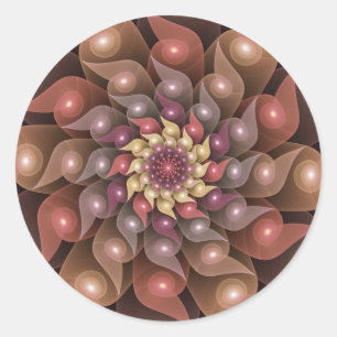 Adesivo Arte Fractal Moderna Abstrato de Flor Shiny Surrea