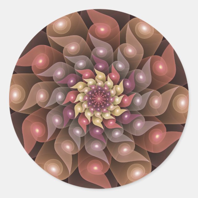 Adesivo Arte Fractal Moderna Abstrato de Flor Shiny Surrea (Frente)