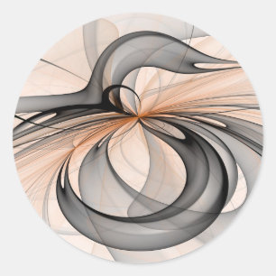 Adesivo Arte fractal moderna Antracite Cinza Sienna Abstra