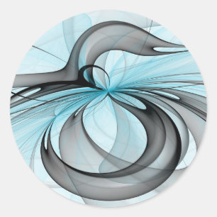 Adesivo Arte fractal moderna azul antracito abstrata