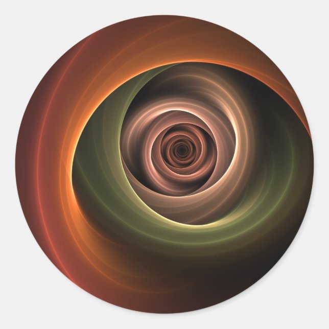 Adesivo Arte Fractal Moderna em Cores Quentes Abstrato Esp (Frente)