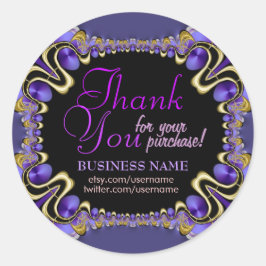 Adesivo Arte Fractal Purple Royal Web Business Obrigado