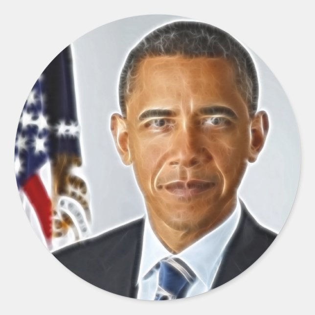 Adesivo Arte Fractal, Retrato Oficial Barack Obama (Frente)