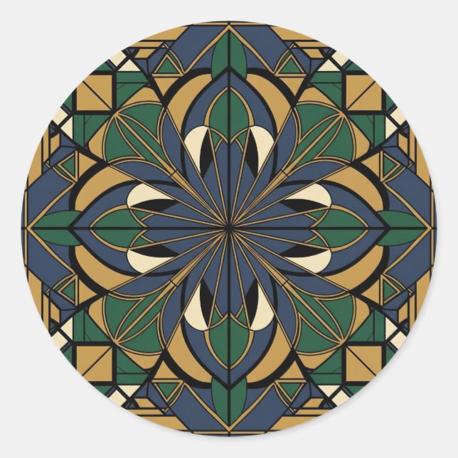 Adesivo Arte Geométrica Deco Floral (Frente)