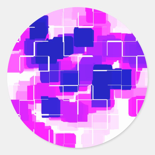 Adesivo Arte Geométrica "Framboesa Azul" (Frente)