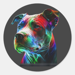 Adesivo Arte Gráfica Colorida de Pit-Bull Beleza Pitbull C