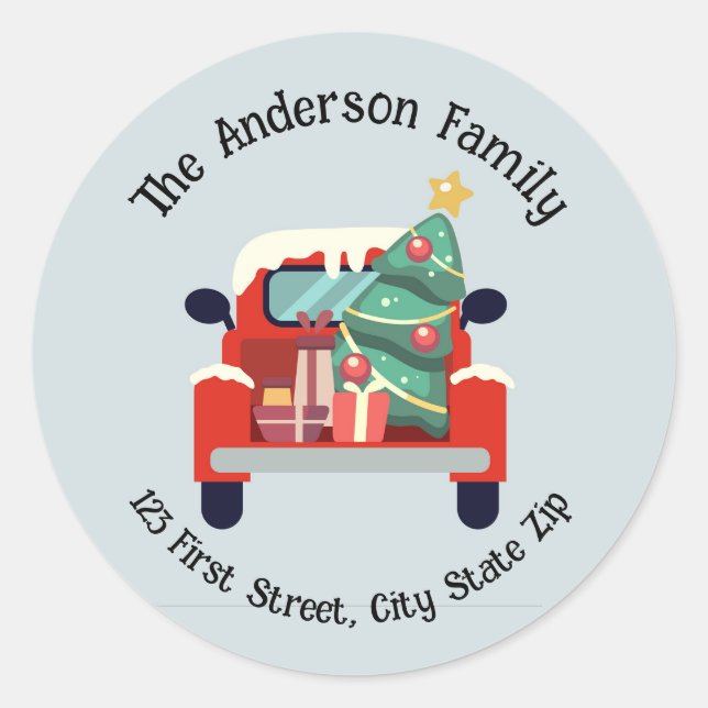 Adesivo Arte Gráfica De Truck Da Árvore De Natal Com Aquar (Frente)