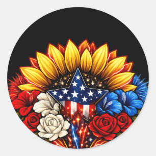 Adesivo Arte Gráfica Patriótica do Dia 4 de Julho Kansas G