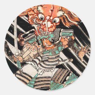 Adesivo Arte heroína Minamoto Yorimitsu Kuniyoshi Utagawa