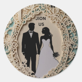 Adesivo arte intrincada do casal de casamento
