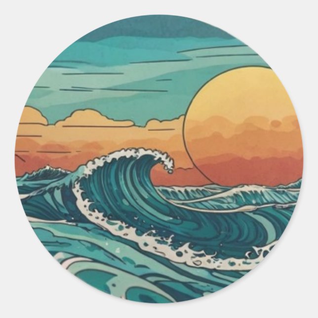 Adesivo Arte Japonesa Sol e Surf (Frente)