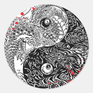 Adesivo Arte legal do tatuagem dos dragões de Yin Yang do