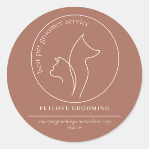 Adesivo Arte Linear Terracota Veterinário Pet Cachorro Gat