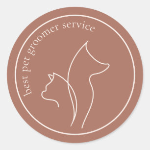 Adesivo Arte Linear Terracota Veterinário Pet Cão Gato