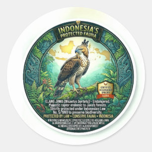 Adesivo Arte Majestoso da Águia-de-java - Rara Wi Indonési