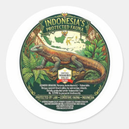 Adesivo Arte Majestoso do Dragão de Komodo - Ícone Indonés