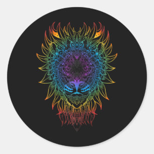 Adesivo Arte Mandala da Leoa Feminina Zen Ioga Meditação B