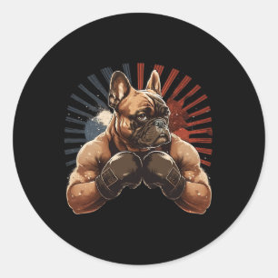 Adesivo Arte Marcial de Kickboxing de Bulldog Francês Cach
