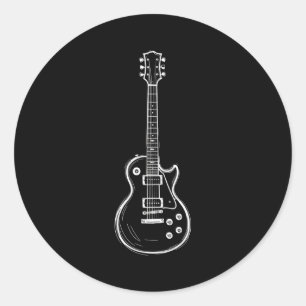 Adesivo Arte Mínima de Linha de Guitarra Amante de Música