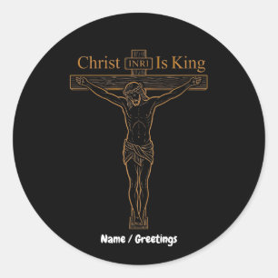 Adesivo Arte Minimalista da Crucificação Dourada Cristo é