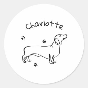 Adesivo Arte Minimalista Dachshund - Seu Texto, Seu Estilo